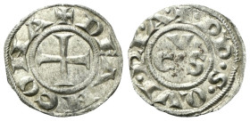 ANCONA
Repubblica, metà del XIII sec.
Denaro.
Ag
gr. 0,81
Dr. + DE ANCONA. Croce patente.
Rv. +•PP •S• QVI •RI • A•. Lettere C V S disposte atto...