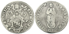 FANO
Clemente VIII (Ippolito Aldobrandini), 1592-1605. 
Testone a. II.
Ag
gr. 9,20
Dr. ✶CLEMENS✶ VIII✶ - ✶P✶ M✶ ANNO✶ II✶. Stemma sormontato da t...