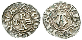 FERMO
Eugenio IV (Gabriele Condulmer), 1431-1447. 
Bolognino. INVERTIRE DR E RV. 
Mi
gr. 1,06
Dr. (chiavi decussate) °EVG° P P °QVA°. Le lettere ...