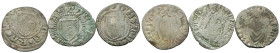 FERRARA
Nicolò II d’Este, 1361-1388. 
Lotto di 3 Marchesani piccoli.
Æ
gr. 2,38
Dr. + DE• FE RA RIA. Scudo semiovale con lo stemma cittadino.
Rv...