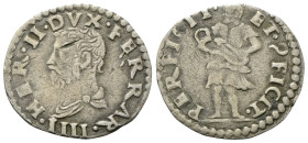 FERRARA
Ercole II d’Este, 1534-1559.
Muraiola.
Ag
gr. 1,32
Dr. •HER• II• DVX• FERRAR• IIII. Busto corazzato a s.
Rv. PERFICIT• - ET• OFICIT•. Sa...