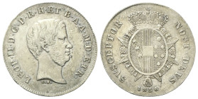 FIRENZE
Leopoldo II d'Asburgo Lorena, 1824-1859.
Paolo 1856.
Ag
gr. 2,63
Dr. LEOP• II• D• G• P •R• H• ET B• A• A• M• D• ETR•. Testa nuda adulta a...