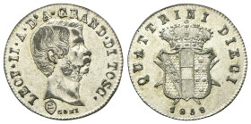 FIRENZE
Leopoldo II d'Asburgo Lorena, 1824-1859.
10 Quattrini 1858.
Mi
gr. 1,83
Dr. LEOP• II •A• D’ A• GRAND• DI TOSC•. Testa nuda adulta a d.
R...