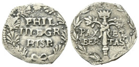 NAPOLI
Filippo III di Spagna, Duca di Milano, Re di Napoli e di Sicilia, 1598-1621.
3 Cinquine.
Ag
gr. 2,00
Dr. PHIL / III D GR / HIS. Iscrizione...