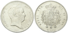 NAPOLI
Francesco I di Borbone, 1825-1830. 
Piastra da 120 Grana 1825.
Ag
gr. 27,31
Dr. FRANCISCVS I• - DEI GRATIA REX. Testa nuda a d. 
Rv. REGN...