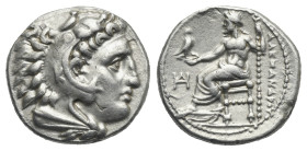 Kings of Macedon, Alexander III the Great, 336-323 BC. Drachm, late lifetime issue, struck under Philoxenos, circa 325-323 BC, Miletos mint. (Silver, ...