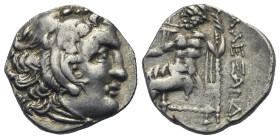 Kings of Macedon. Drachm, posthumous issue, struck in the name and types of Alexander III the Great (336-323 BC), circa 290-275 BC. Chios mint. (Silve...