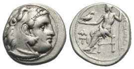 Kings of Macedon. Philip III Arrhidaios, 323-317 BC. Drachm, struck under Menander or Kleitos, in the name and types of Alexander III the Great (336-3...