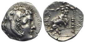 Kings of Macedon. Drachm, posthumous issue, struck in the name and types of Alexander III the Great (336-323 BC), circa 290-275 BC. Chios mint. (Silve...
