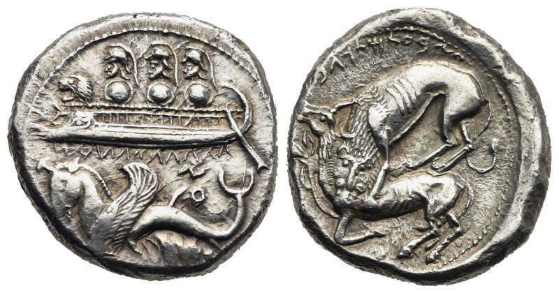 Phoenicia, Byblos. Uzzibaal. Circa 365-350 BC. Shekel (Silver, 24.92 mm, 13.25 g...