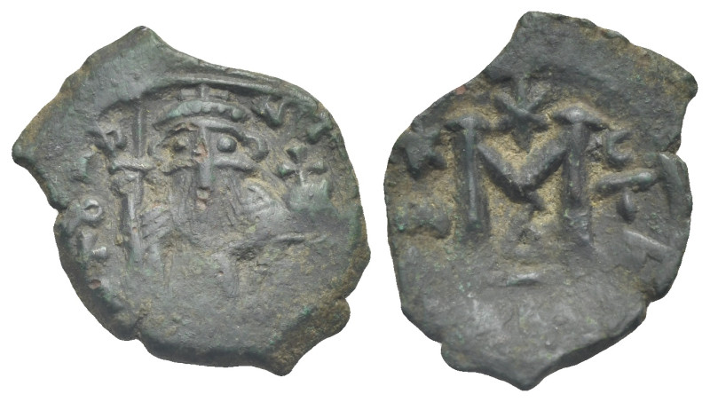 Constans II, 641-668. Follis, Constantinopolis, Class 6, circa AD 655/7. (Bronze...