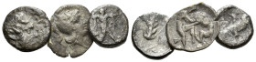 Lucania, Metapontum Large lot of three silver fractions IV century