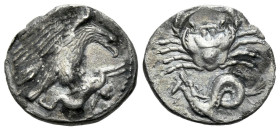 Sicily, Agrigentum Hemidrachm circa 420-410 - From the Collection of Jacqueline Morineau Humphris.
