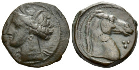 The Carthaginians in Sicily and North Africa, Carthage or Sardinia Bronze circa 300-264 - Traces of overstriking.
