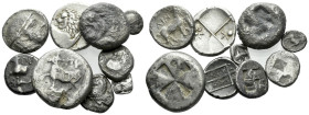 Thrace, Various mints Lot of 9 silver fractions IV-II cent.