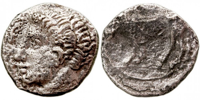 SICILIA. Panormos. Litra. AR. (C. 405-380 a.C.) A/Cabeza masculina a izq. R/Toro...