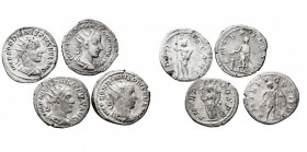 LOTES DE CONJUNTO. Antoniniano. AR. Lote de 4 monedas. Gordiano III (3) y Filipo I. Muy comercial. MBC+ a MBC.