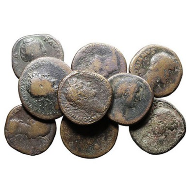 LOTES DE CONJUNTO. Lote de 9 monedas. AE. Sestercio. Trajano, Adriano (5), Anton...