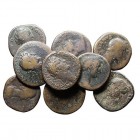 LOTES DE CONJUNTO. Lote de 9 monedas. AE. Sestercio. Trajano, Adriano (5), Antonino Pío, Faustina M. (2) Comercial. BC- a RC.