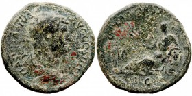 ADRIANO. As. AE. R/ALEXANDRIA. S.C. Alejandría tumbada a la izq. 12,12 g. RIC.844. Escasa. BC.