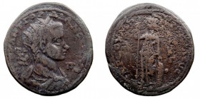 GORDIANO III. Cilicia, Tarsus. AE-38. A/Busto radiado a der., alrededor ley. R/Atenea estante a la izq. 26,01 g. SNG LEVANTE.1122. Muy escasa. MBC/BC....