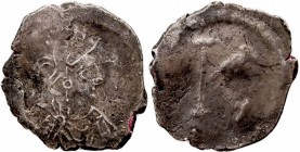 ANÓNIMA. Constantinopla. Siliqua. AR. A nombre de Justiniano I (C. 539) A/Busto drapeado de Constantinopla. R/Letra K. 0,83 g. VAGI 3051. Muy escasa. ...