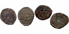 FERNANDO II. Cornado. AE. Pamplona. s/f. Lote de 2 monedas. CAL.159. BC.