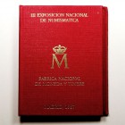 JUAN CARLOS I. III Exposición Nacional de Numismática, Madrid 1987. Cartera oficial (1 y 200 Pesetas + medalla FNMT) SC.
