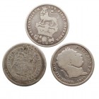 GRAN BRETAÑA. Shilling. AR. Lote de 3 monedas. 1819, 1824 y 1826. BC a RC.