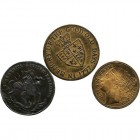 Lote de 3 medallas. AE. San Jorge (AE-25), Jorge III (AE-26) y Victoria (To Hannover AE-21) BC+ a BC-.