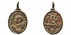 AE-20. Siglo XVII. S. Carlos Borromeo y N. S. de Loreto. Oval con anilla. EBC-.