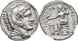 MACEDONIAN KINGDOM. Alexander III the Great (336-323 BC). AR tetradrachm (26mm, 17.18 gm, 7h). NGC MS S 5/5 - 5/5. Late lifetime or early posthumous i...