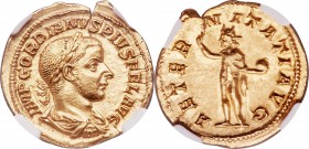 Gordian III (AD 238-244). AV aureus (21mm, 5.05 gm, 12h). NGC Choice MS 5/5 - 5/5, Fine Style. Rome, ca. AD 241-243. IMP GORDIANVS PIVS FEL AVG, laure...