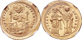 Romanus III Argyrus (AD 1028-1034). AV histamenon nomisma (23mm, 4.41 gm, 6h). NGC MS 5/5 - 4/5. Constantinople. + IhS XIS RЄX-RЄΣNANTInm, Christ enth...
