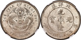 Chihli. Kuang-hsü Dollar Year 34 (1908) MS62 NGC, Pei Yang Arsenal mint, KM-Y73.2, L&M-465. This type tends to find its upper bound in the AU range, b...