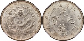 Kiangnan. Kuang-hsü Dollar CD 1901 MS62 NGC, KM-Y145a.6, L&M-244. Thick or bold HAH variety with dotted eyes on dragon. A scarce high-grade survivor o...