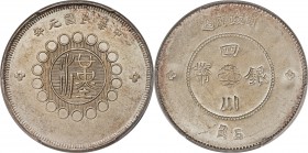 Szechuan. Republic 50 Cents Year 1 (1912) MS62 PCGS, KM-Y455, L&M-367. This satiny specimen displays a delicate silver tone over its otherwise white s...