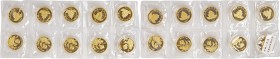 People's Republic 10-Piece Set of Uncertified gold "Large Date" Panda 100 Yuan (1 oz) 1999 UNC,  KM1221, Cheng page 256, 1, PAN-316C. Large Date - Ser...