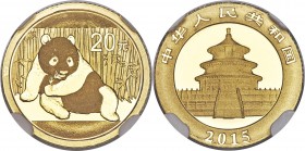 People's Republic 4-Piece Lot of Certified gold "First Releases" Panda Yuan 2015 MS70 NGC, 1) 20 Yuan (1/20 oz), KM-Unl., PAN-605A 2) 50 Yuan (1/10 oz...