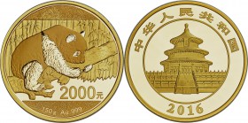 People's Republic gold Proof Panda 2000 Yuan (150 gm) 2016 PR69 Ultra Cameo NGC, KM-Unl., PAN-681A. Mintage: 5,000. Another spectacular example with n...