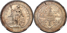 Victoria Trade Dollar 1895-B MS63 NGC, Bombay mint, KM-T5. Gently sunset toned over shimmering fields. A well-struck offering of this popular type.

H...