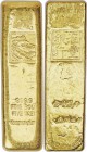 British Colony. Hongkong & Shanghai Banking Corporation gold Bar of 5 Taels ND (c. 1950s) AU, 79x21mm. 187.09gm. .9999 fine gold. Incuse legends. The ...