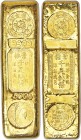 British Colony. King Fook Bullion, Gold Dealer gold Bar of 5 Taels (6 oz) ND (c. 1950) UNC, KMX-B22. 21x80mm. 187.17gm. Gold bar of 5 Taels with two c...