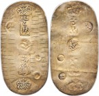 Bunsei gold Koban (Ryo) ND (1819-1828) XF Details (Tooled) NGC,  Edo mint, KM-C22a, JNDA 09-20, Hartill-8.23 (ER). 31x61mm. With character "bun" in gr...