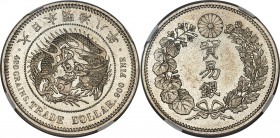 Meiji Trade Dollar Year 8 (1875) MS63 NGC, KM-Y14. Flashy and fully struck, exhibiting razor sharp detail that draws the eye for a closer look. A grac...