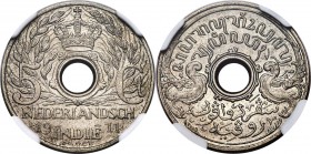 Dutch Colony. Wilhelmina copper-nickel Proof Pattern 5 Cents 1911-(u) PR64 NGC, Utrecht mint, KM-Pn26, Scholten-858. A sharply struck example with the...
