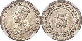 British Colony. George V silver 5 Cents 1920 MS61 NGC, KM31, Tan-SSC21. As a consequence of a shift in composition from silver to copper-nickel, the m...