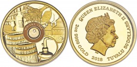 Elizbeth II gold Proof "1862 Whisky" 50 Dollars (2 oz) 2018, KM-Unl. Produced as part of the "Spirit Coins" series, a cooperation between Lux Coin and...