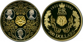 Elizabeth II gold Proof "Triple Portraits" 300 Dollars 2002 PR69 Ultra Cameo NGC, Royal Canadian mint, KM501. AGW 1.1252 oz.

HID09801242017