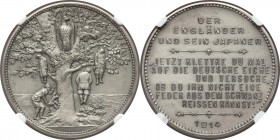 Kiau Chau. German Occupation silver Satirical Medal 1914-Dated MS66 NGC, Zetzmann-4062 (RRR). Presently the finest certified Mint State specimen of th...
